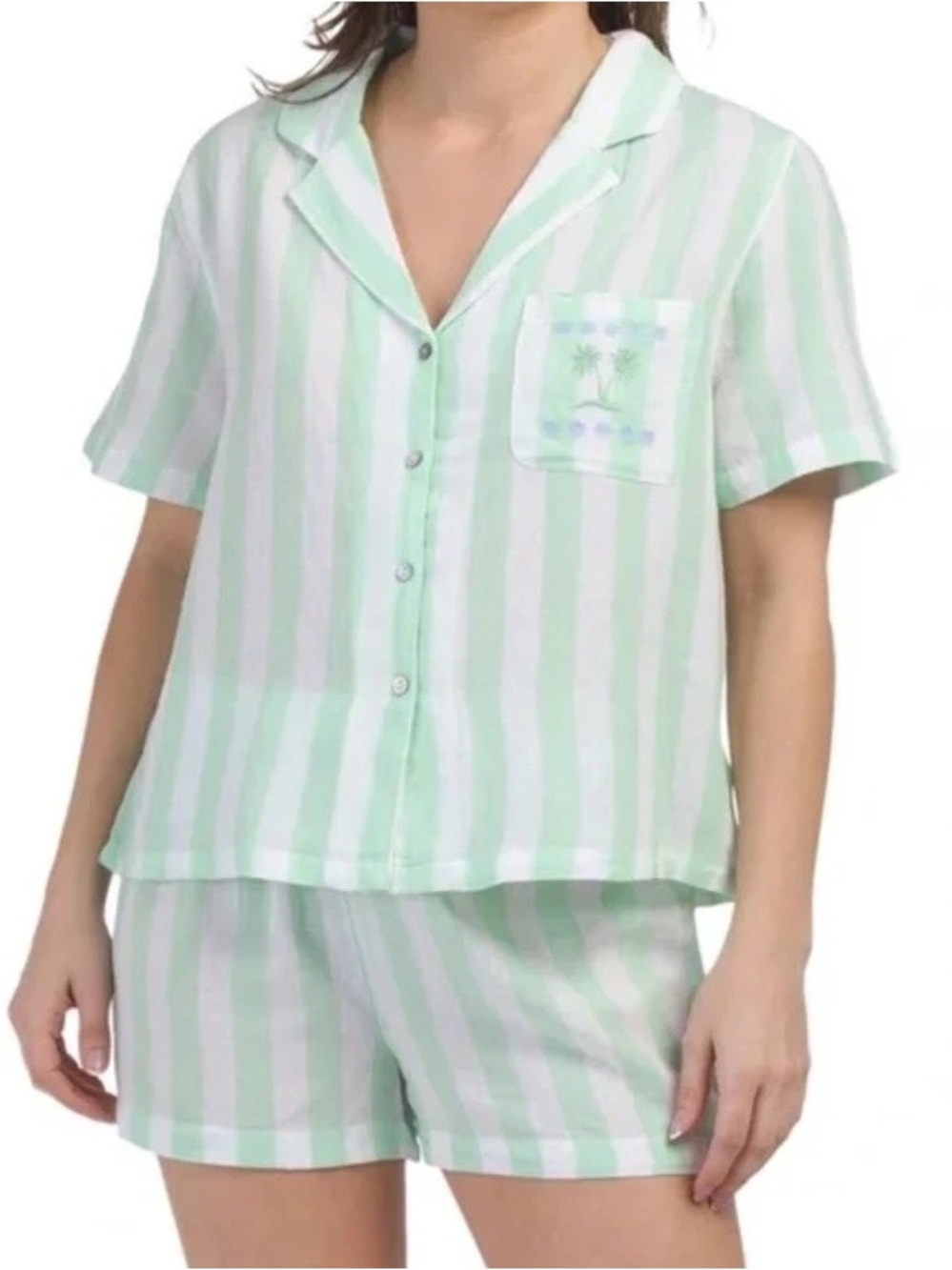 Cynthia Rowley 100% Cotton Vertical Stripe Pajama Set Size M